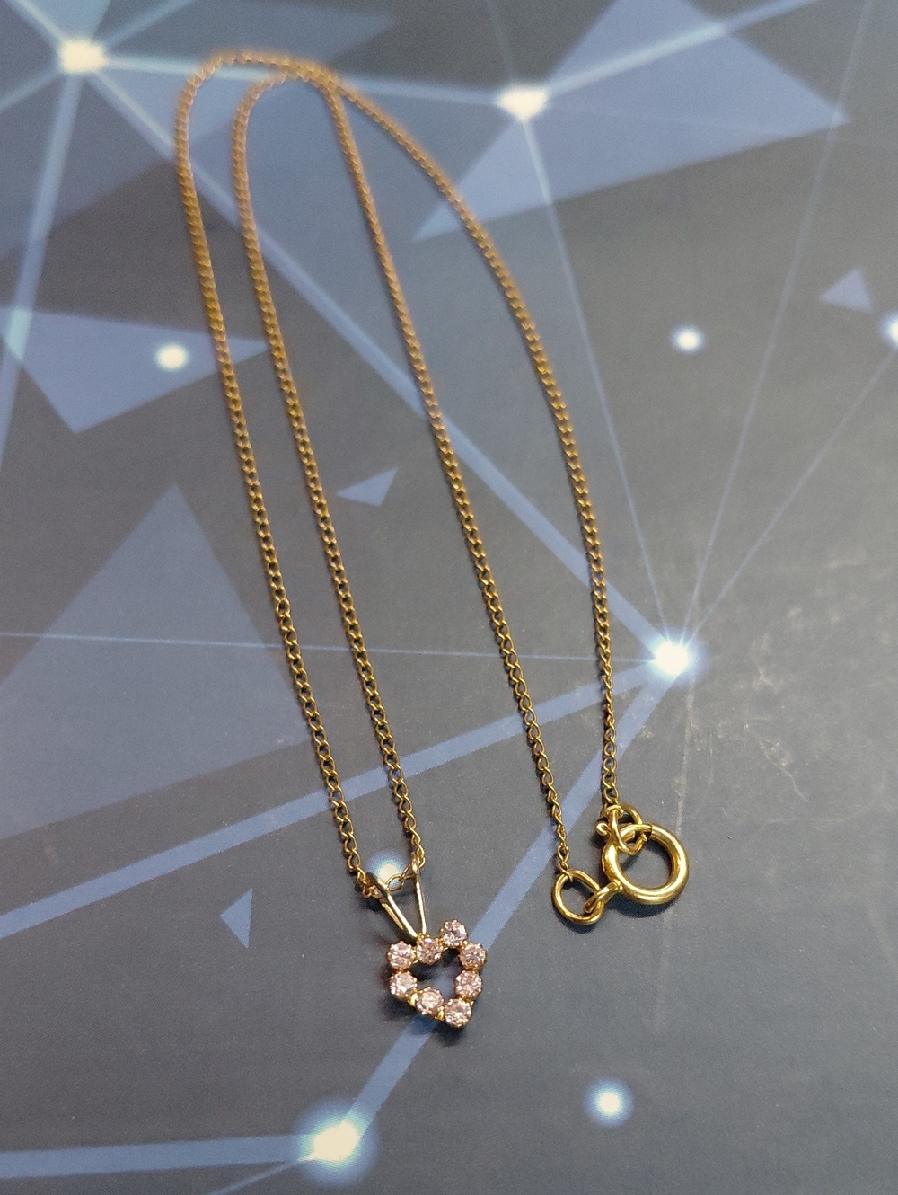 Gold 1/20  14k Pinkice Heart Pendant Necklace Little Girls Necklace